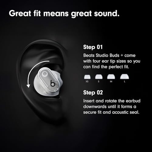 Beats Studio Buds + Noise Cancelling Earbuds, Spatial Audio Bluetooth Headphones - Silver